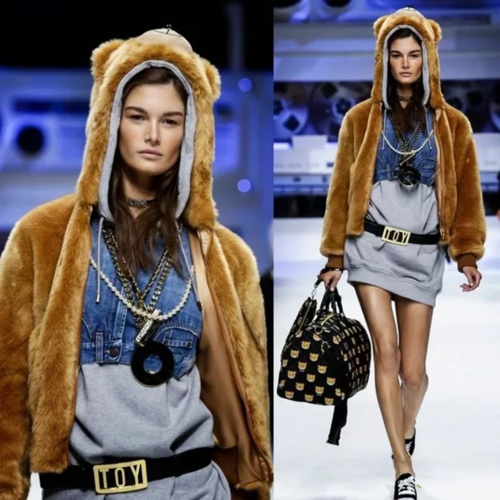 AW15 $2,995 Moschino Couture Jeremy Scott Teddy Bear Bomber Hoodie READY TO BEAR